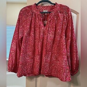 Mud Pie Pink Floral Blouse